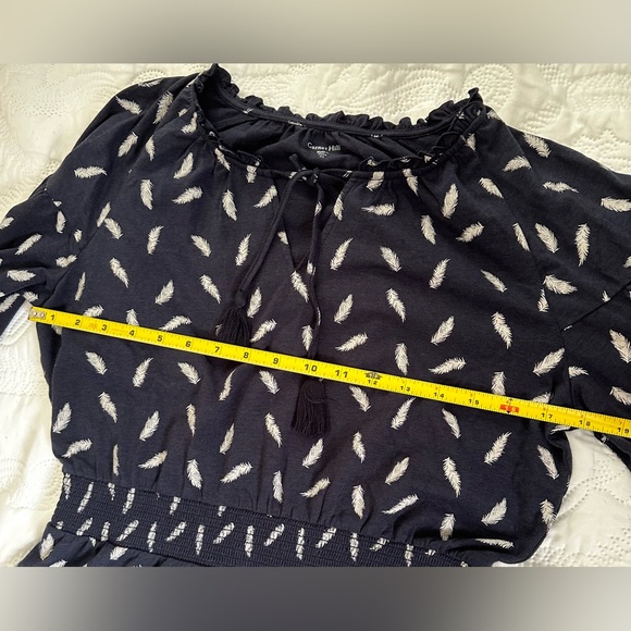 Garnet Hill Split Neck Dress XS Feather Stretch Tie Organic Cotton - Picture 6 of 10